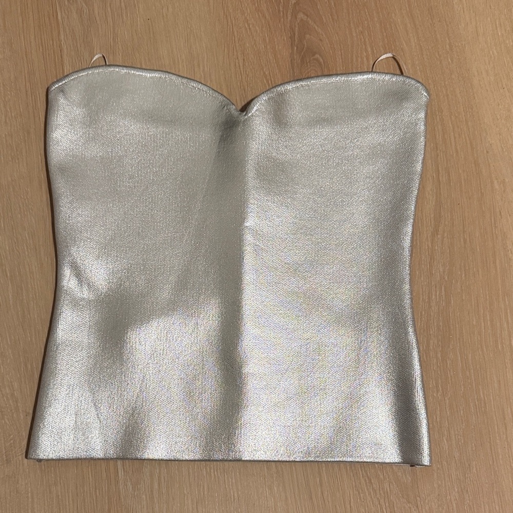 Elegant Silver Women's Top